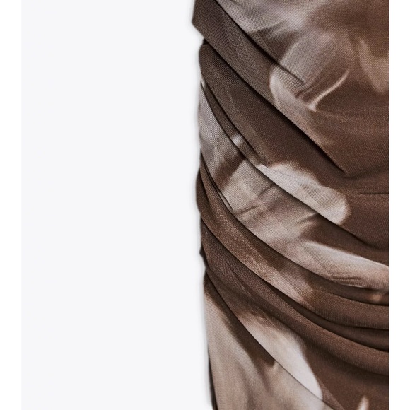 Zara Brown Floral Maxi Dress - Picture 6 of 8